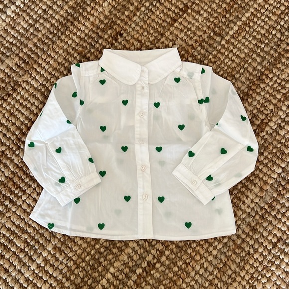 Crewcuts Other - J. Crew Crewcuts embroidered heart button up shirt.